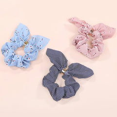 7pcs Flower Pattern Hair Tie Elastic Scrunchie Pastoral Style
