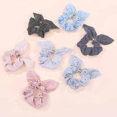 7pcs Flower Pattern Hair Tie Elastic Scrunchie Pastoral Style