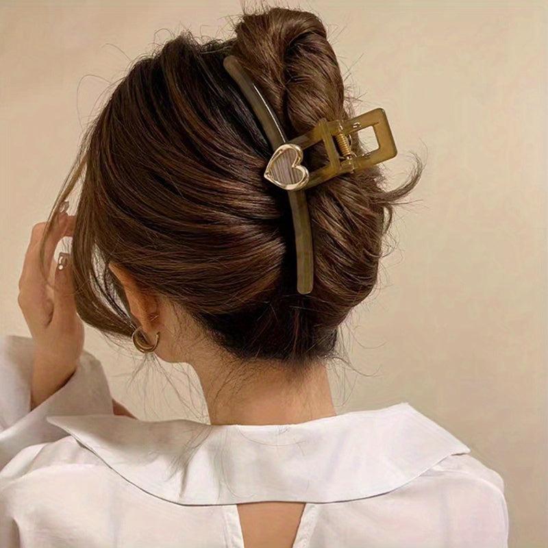 Acrylic Large Hair Claw Women's Back Head Hair Clip Style Shark Claw