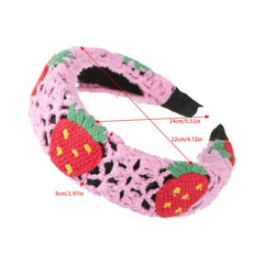 Knit Flower Headband Boho Style Head Hoop Metal Headdress For Women Girls
