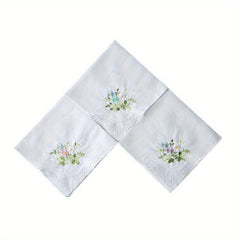 3PCS 60S Embroidered Handkerchief Lace Butterfly Wedding Hankies
