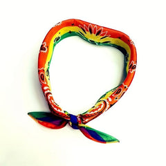 Rainbow Square Scarf Hair Bundle Hairband Head Scarf