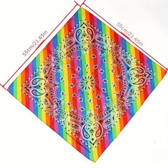 Rainbow Square Scarf Hair Bundle Hairband Head Scarf