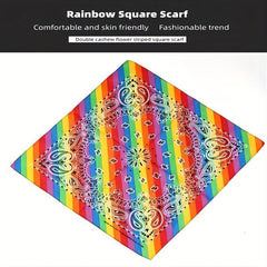 Rainbow Square Scarf Hair Bundle Hairband Head Scarf