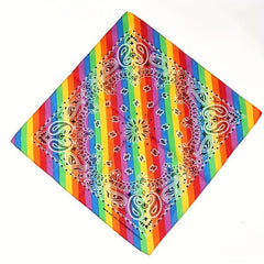 Rainbow Square Scarf Hair Bundle Hairband Head Scarf