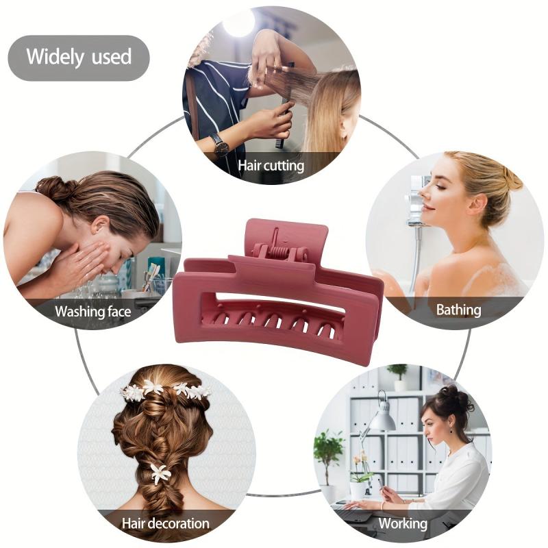 4pcs Frosted Hair Claw Hollow Hair Claw Style Hair Claw Nonslip Ponytail Holder