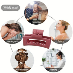 4pcs Frosted Hair Claw Hollow Hair Claw Style Hair Claw Nonslip Ponytail Holder