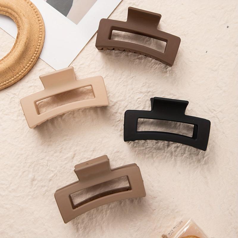 4pcs Frosted Hair Claw Hollow Hair Claw Style Hair Claw Nonslip Ponytail Holder