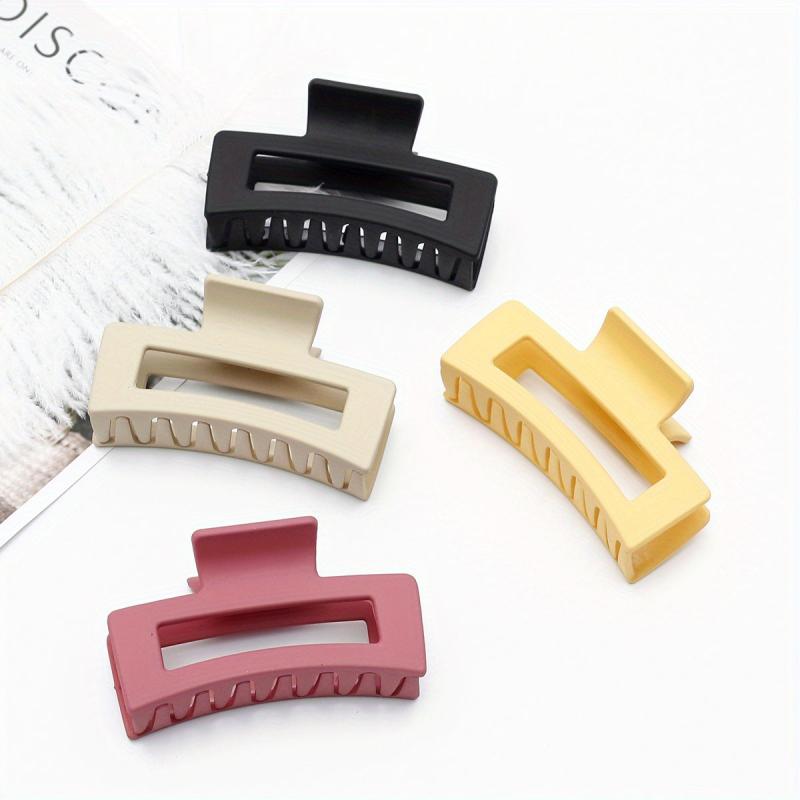 4pcs Frosted Hair Claw Hollow Hair Claw Style Hair Claw Nonslip Ponytail Holder