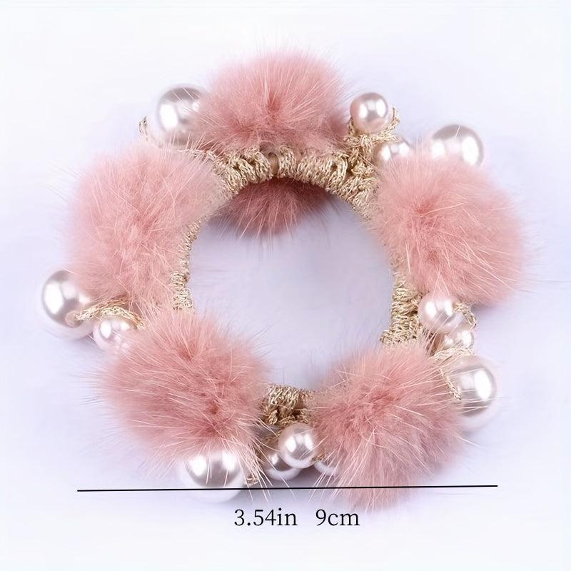 Rabbit Fur Velvet Hair Ring Head Rope For Girls