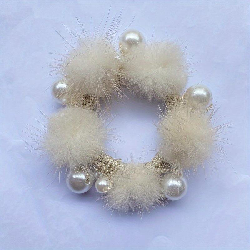 Rabbit Fur Velvet Hair Ring Head Rope For Girls