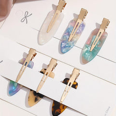 6pcs Acetate Hair Clip Seamless Side Clip Plaid Pattern Headwear