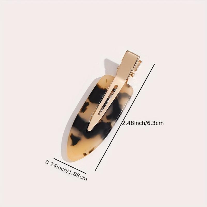 6pcs Acetate Hair Clip Seamless Side Clip Plaid Pattern Headwear