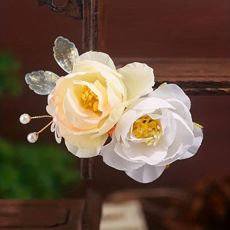 Silky Flower Hair Clip Bridal Wedding Hair Accessories