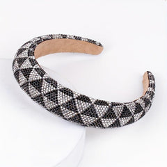 Baroque Rhinestone Checkered Head Hoop Hair Band Headdress