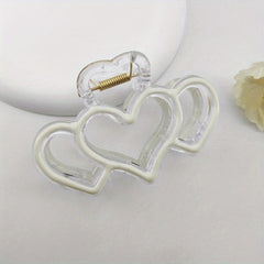 8 Heart Hair Claw Grip Clear Frame Banana Clip Hair Styling Accessory