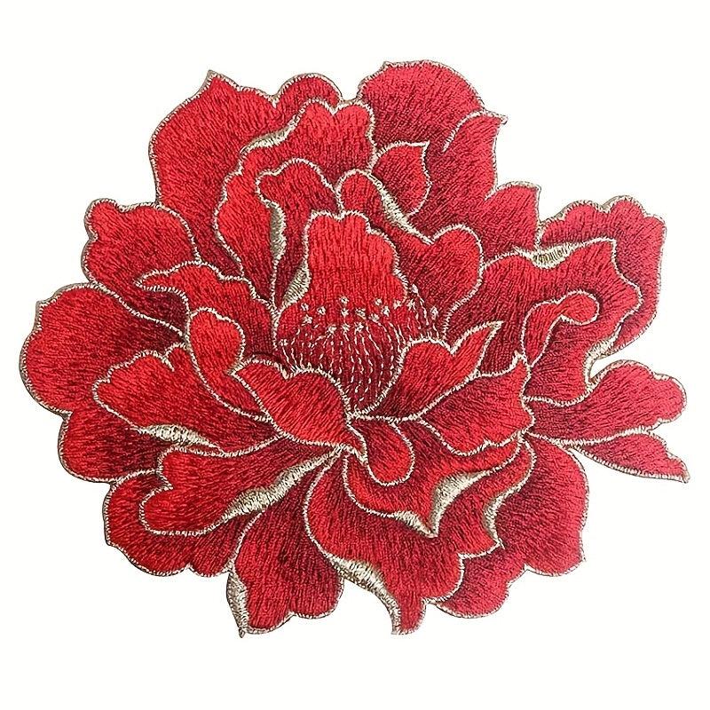 Peony Floral Sewing Patches Embroidered Appliques DIY Clothing Jackets