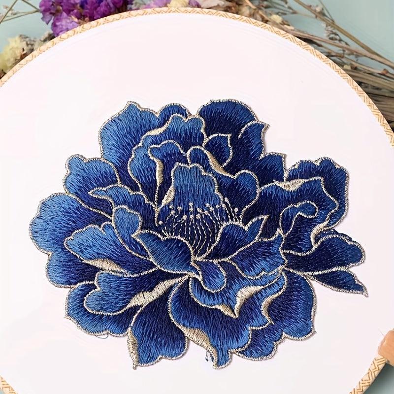 Peony Floral Sewing Patches Embroidered Appliques DIY Clothing Jackets