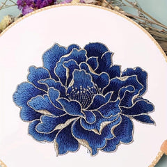 Peony Floral Sewing Patches Embroidered Appliques DIY Clothing Jackets