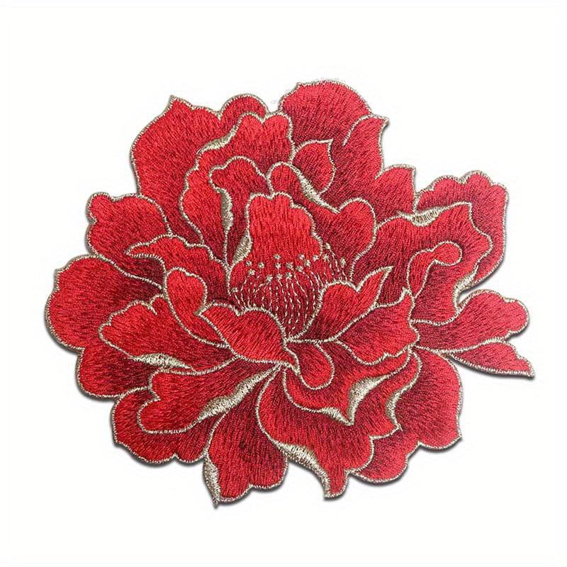 Peony Floral Sewing Patches Embroidered Appliques DIY Clothing Jackets