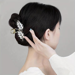 Opal Hair Claw Leaf Design Back Head Hair Accessories