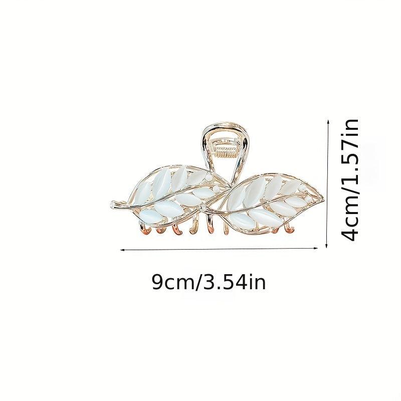 Opal Hair Claw Leaf Design Back Head Hair Accessories