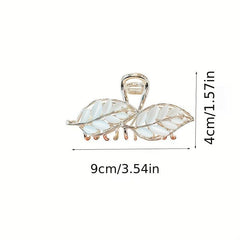 Opal Hair Claw Leaf Design Back Head Hair Accessories