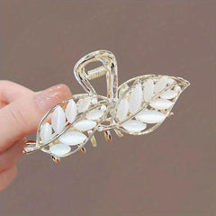 Opal Hair Claw Leaf Design Back Head Hair Accessories