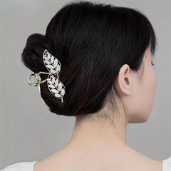 Opal Hair Claw Leaf Design Back Head Hair Accessories