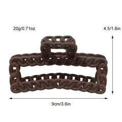Matte Chain Square Hair Claw Clip Non Slip Strong Hold Grip Hair Jaw Clip Thick