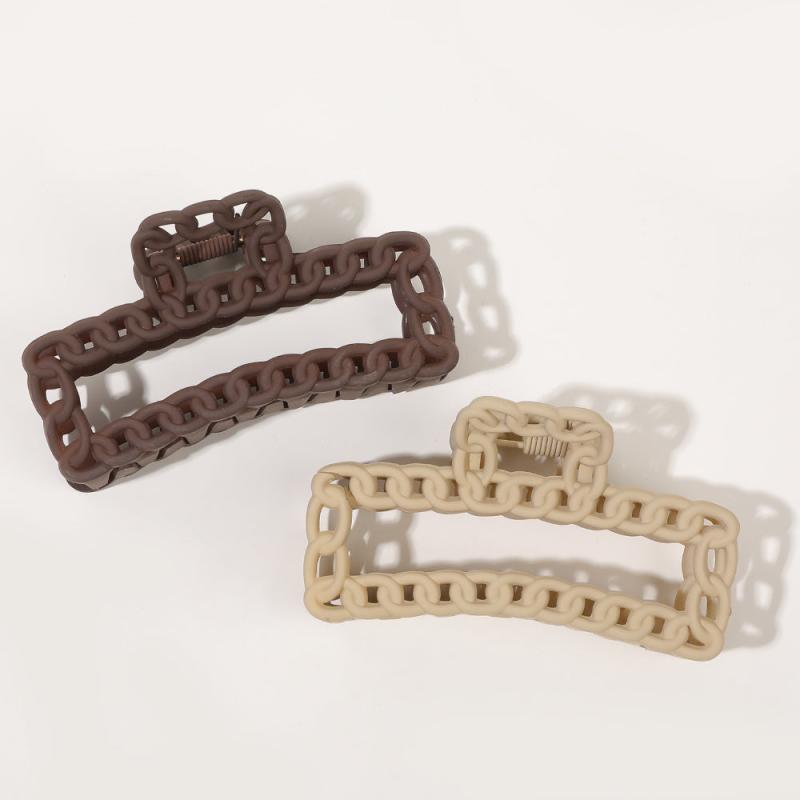 Matte Chain Square Hair Claw Clip Non Slip Strong Hold Grip Hair Jaw Clip Thick