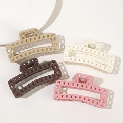 Matte Chain Square Hair Claw Clip Non Slip Strong Hold Grip Hair Jaw Clip Thick