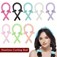 Minimalist Solid Hair Curler Heatless Curling Headband Silk Hair Roller