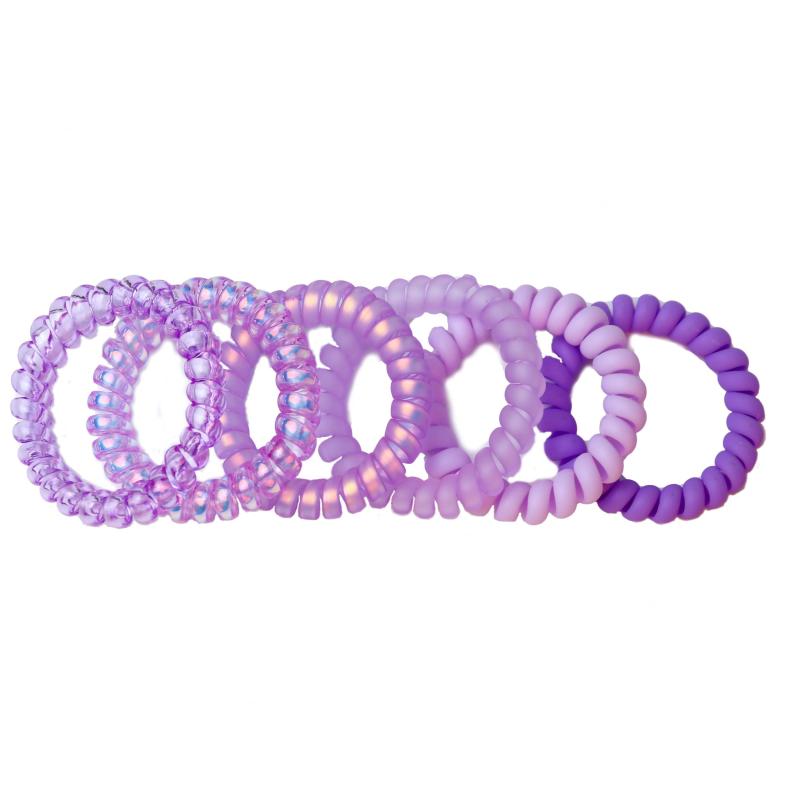 6pcs Purple Scrunchies Hair Tie Hair Bands Telephone Cord Scrunchies