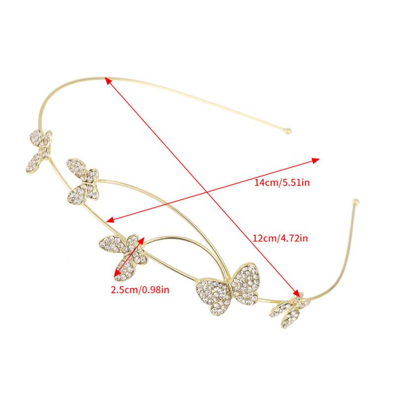 Metal Butterfly Faux Pearl Headband Hair Accessory Women Rhinestone Hairband