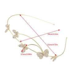 Metal Butterfly Faux Pearl Headband Hair Accessory Women Rhinestone Hairband