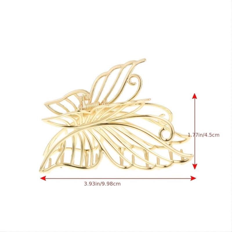 Silver Butterfly Hair Claw Large Barrettes for Girls and Women