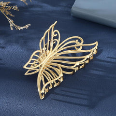 Silver Butterfly Hair Claw Large Barrettes for Girls and Women