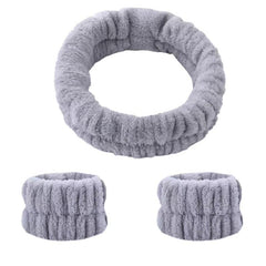 Spa Headband Wrist Washband Set Shower Head Wraps