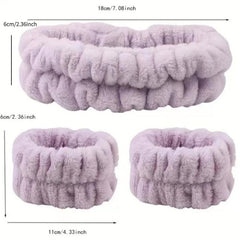 Spa Headband Wrist Washband Set Shower Head Wraps
