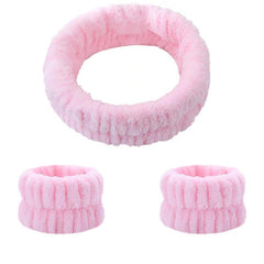 Spa Headband Wrist Washband Set Shower Head Wraps