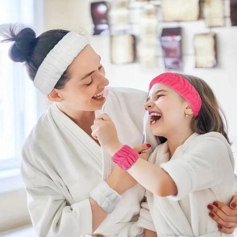 Spa Headband Wrist Washband Set Shower Head Wraps