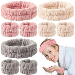 Spa Headband Wrist Washband Set Shower Head Wraps