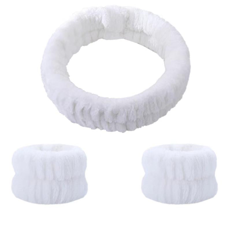 Spa Headband Wrist Washband Set Shower Head Wraps