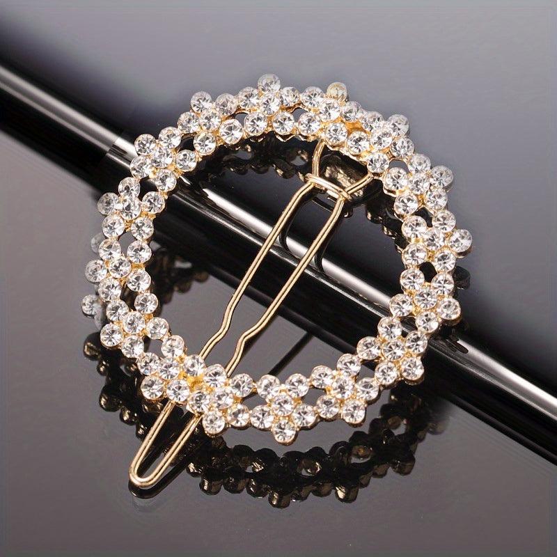 Rhinestone Flower Hair Clip Faux Pearl Side Clip Head Jewelry Hair Accessories