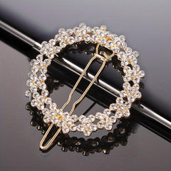 Rhinestone Flower Hair Clip Faux Pearl Side Clip Head Jewelry Hair Accessories