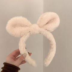 Rabbit Ear Hairband Plush Face Wash Headband Fall Winter Hair Accessory