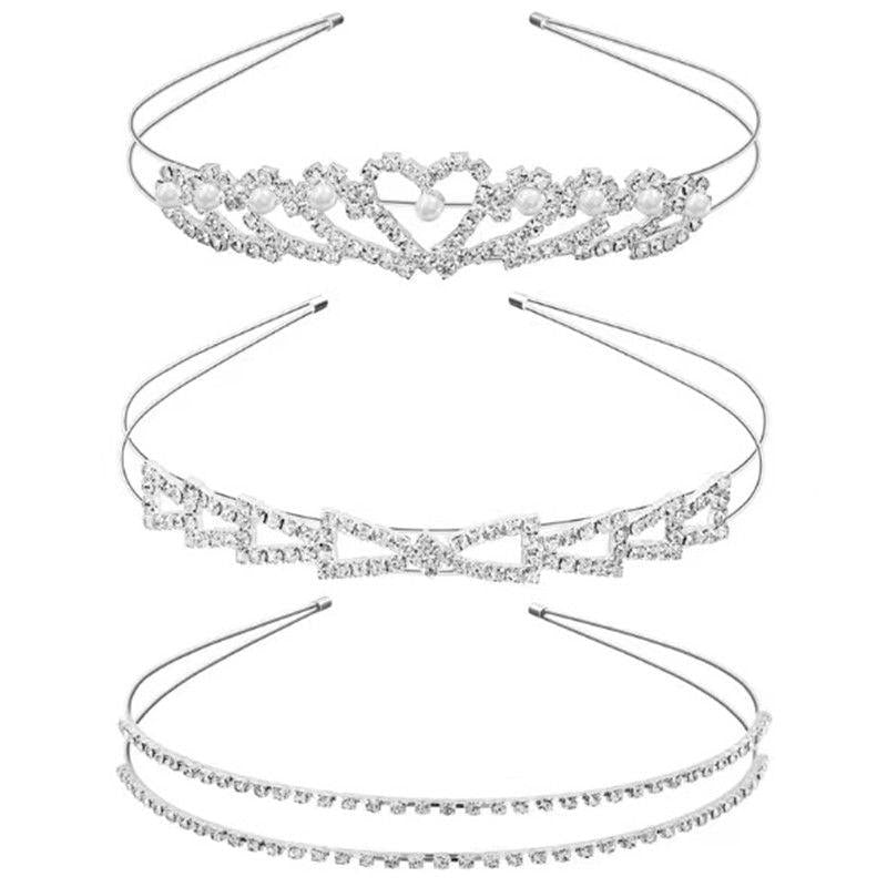 Crystal Flower Leaves Headband Tiara for Wedding