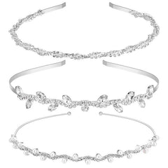 Crystal Flower Leaves Headband Tiara for Wedding