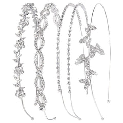 Crystal Flower Leaves Headband Tiara for Wedding